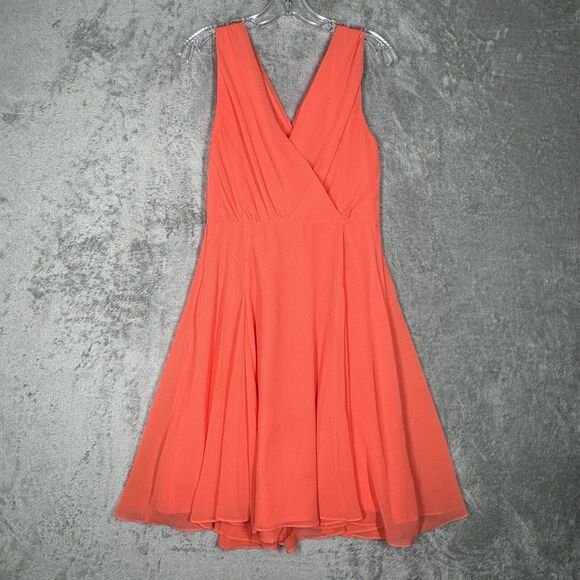 Cupcakes & Cashmere Dress Womens 4 Orange Fit & Flare Preppy Romantic Date Night - Picture 3 of 10